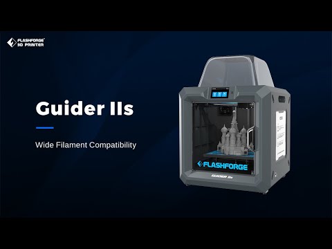 Flashforge Guider IIs Supports Industrial-grade Materiales ASA, PA, PA-CF, TPU.