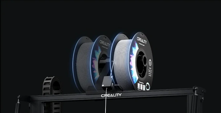 Dos soportes para bobinas de filamento - CR-M4 de Creality es una impresora 3D industrial