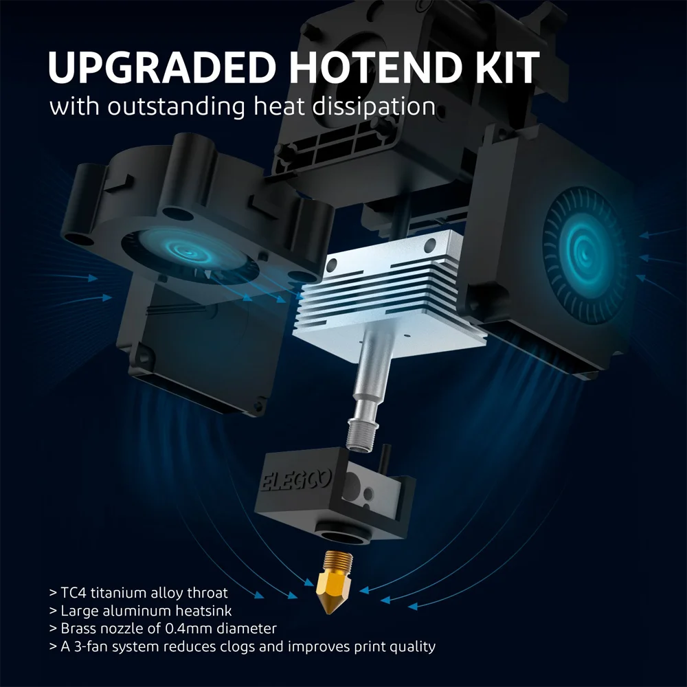 Hotend extrusora con un tubo de aleación de titanio Neptune 3 Plus