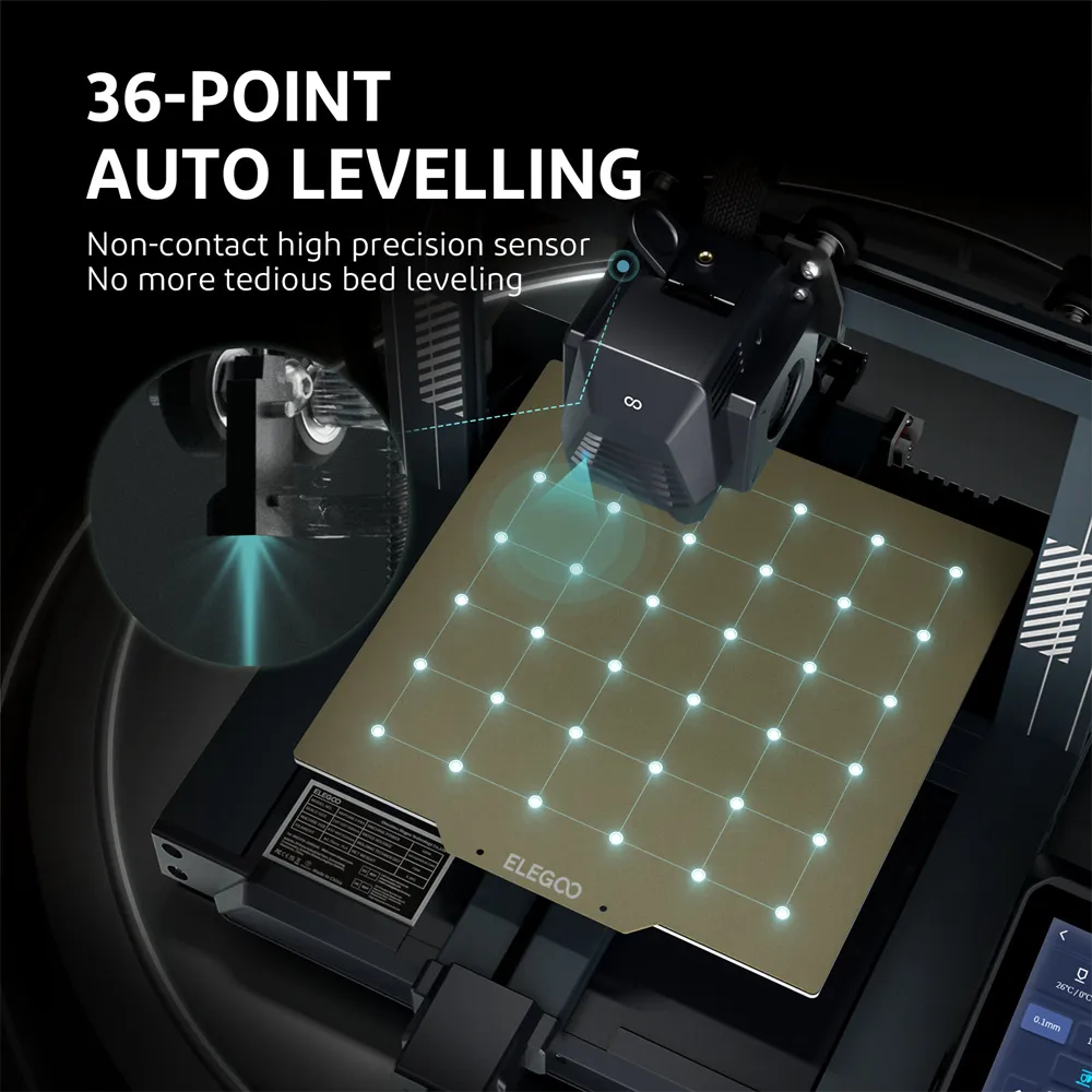 Nivelación automática de la cama en 36 puntos Neptune 3 Pro