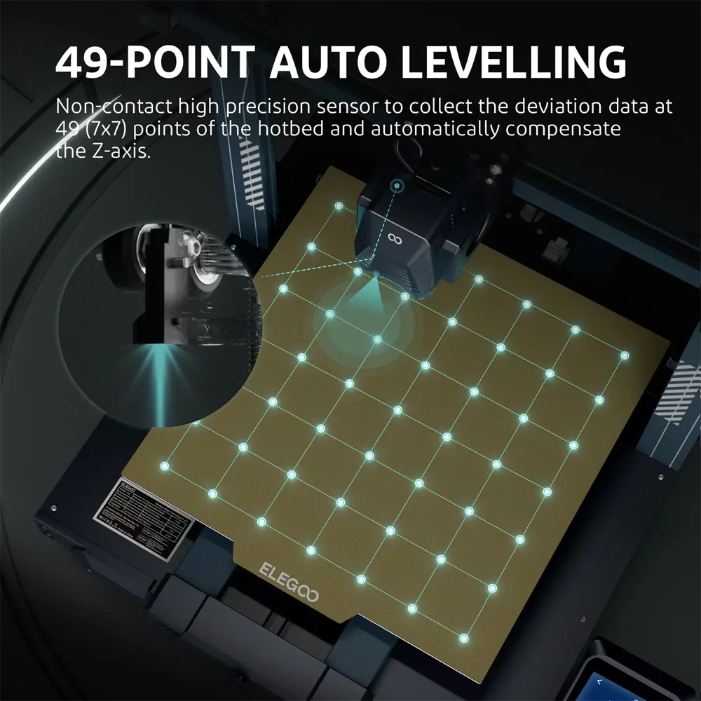 Nivelación automática de la cama en 49 puntos Neptune 3 Plus