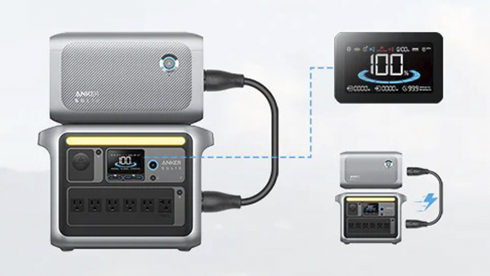 Anker SOLIX BP1000X Botón de encendido-apagado